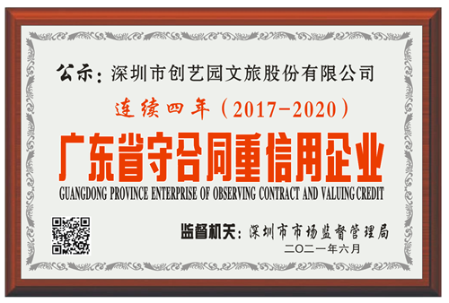 献礼百年：人生就是搏官网文旅连续四年荣获“广东省守合同重信用” 企业称号